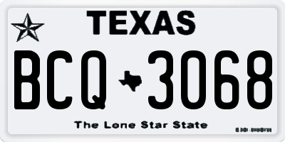 TX license plate BCQ3068
