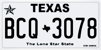 TX license plate BCQ3078