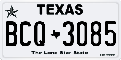 TX license plate BCQ3085