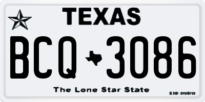 TX license plate BCQ3086