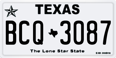 TX license plate BCQ3087