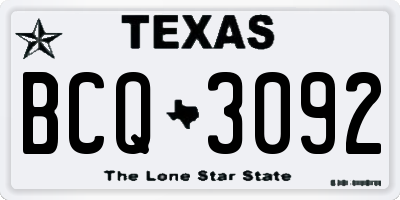 TX license plate BCQ3092
