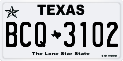 TX license plate BCQ3102
