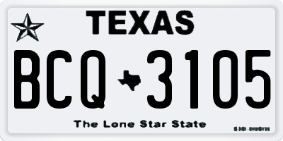 TX license plate BCQ3105
