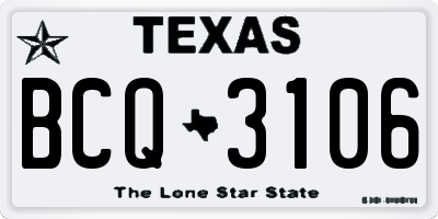 TX license plate BCQ3106