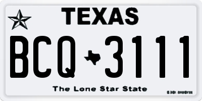 TX license plate BCQ3111