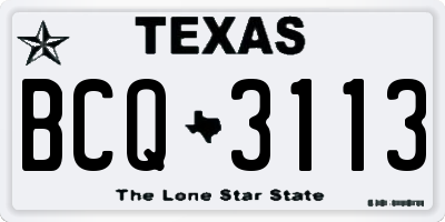 TX license plate BCQ3113
