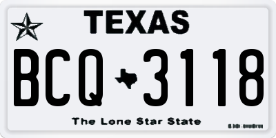 TX license plate BCQ3118
