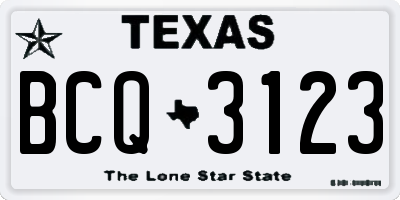 TX license plate BCQ3123
