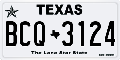 TX license plate BCQ3124