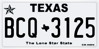 TX license plate BCQ3125