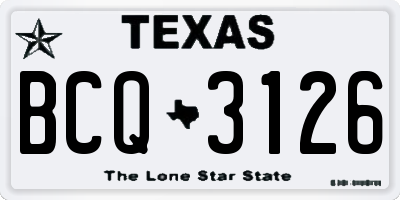 TX license plate BCQ3126
