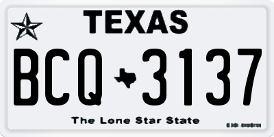 TX license plate BCQ3137