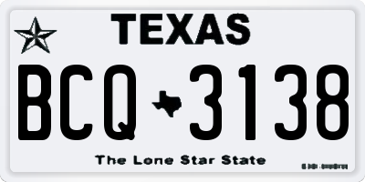 TX license plate BCQ3138