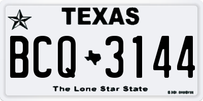 TX license plate BCQ3144