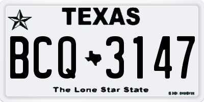 TX license plate BCQ3147