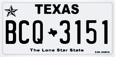 TX license plate BCQ3151