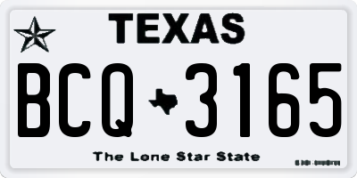 TX license plate BCQ3165