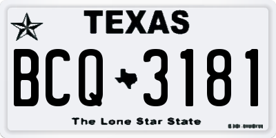 TX license plate BCQ3181