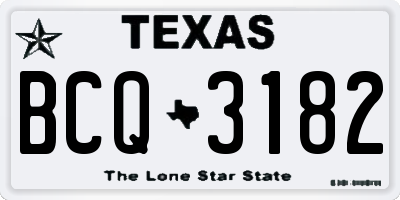 TX license plate BCQ3182