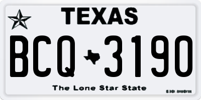 TX license plate BCQ3190