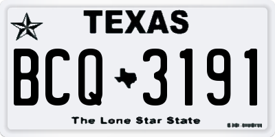 TX license plate BCQ3191