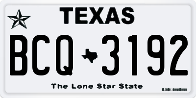 TX license plate BCQ3192
