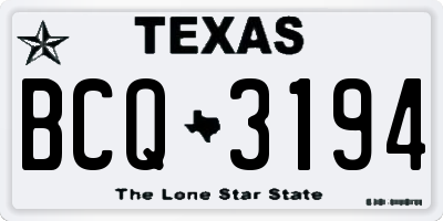 TX license plate BCQ3194