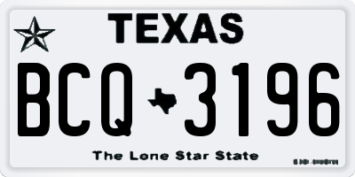 TX license plate BCQ3196
