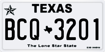 TX license plate BCQ3201