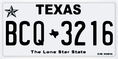 TX license plate BCQ3216