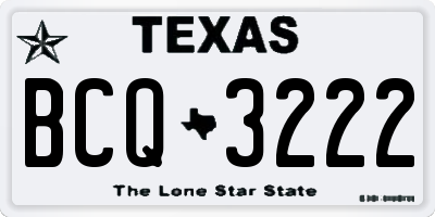 TX license plate BCQ3222