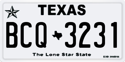 TX license plate BCQ3231