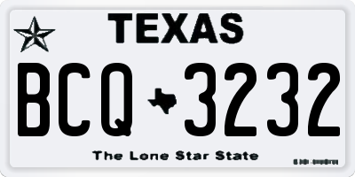 TX license plate BCQ3232