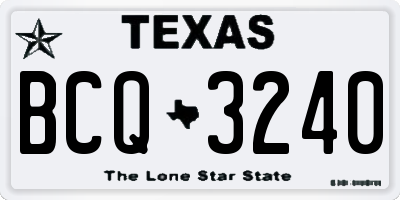 TX license plate BCQ3240