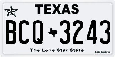 TX license plate BCQ3243