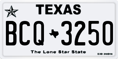 TX license plate BCQ3250