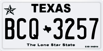 TX license plate BCQ3257