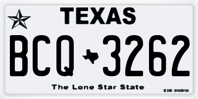 TX license plate BCQ3262
