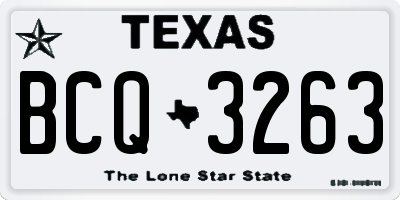 TX license plate BCQ3263