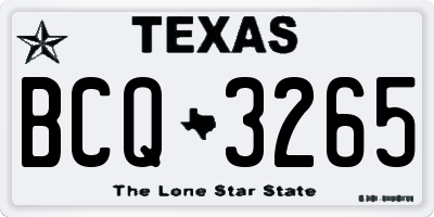 TX license plate BCQ3265