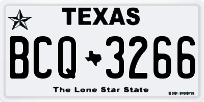 TX license plate BCQ3266