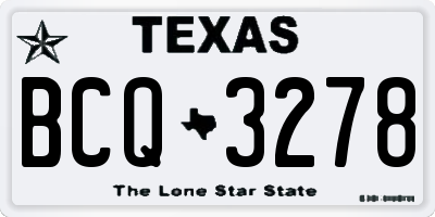 TX license plate BCQ3278