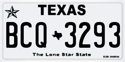 TX license plate BCQ3293