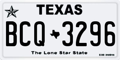 TX license plate BCQ3296