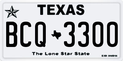 TX license plate BCQ3300