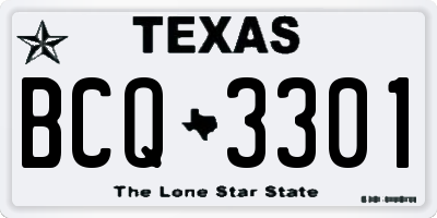 TX license plate BCQ3301
