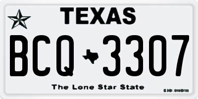 TX license plate BCQ3307