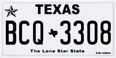 TX license plate BCQ3308