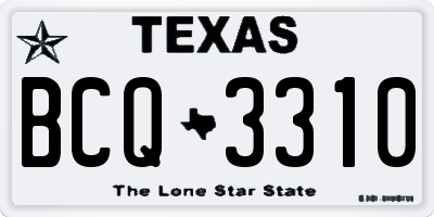 TX license plate BCQ3310
